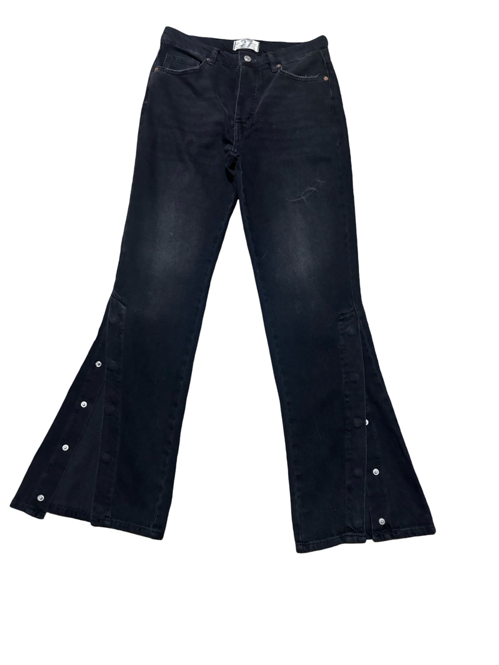 We the free Y2K Grunge 70’s Retro Black Side Snap-Button Modern Flare Jeans